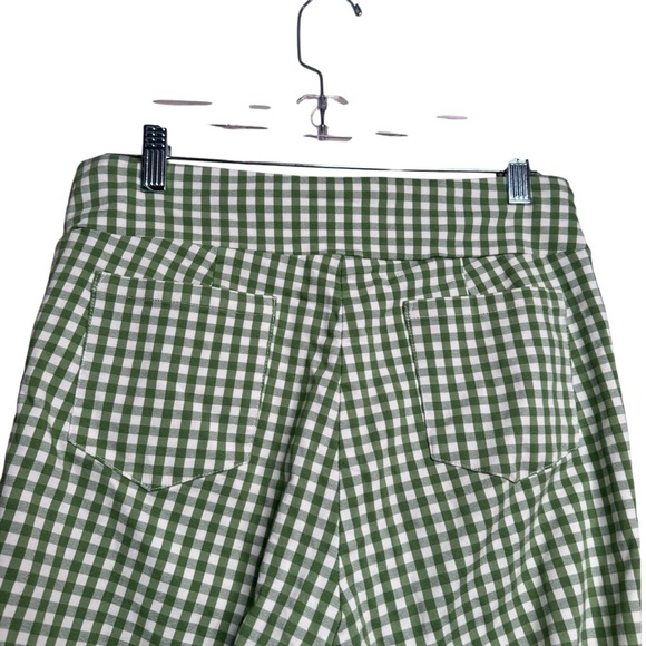 J. McLaughlin Pull On Maisie Gingham Green and  White Pants Crop Size 6 C14 - Picture 4 of 8